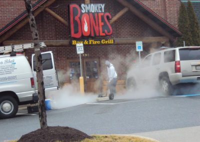 commercial building cleaning team